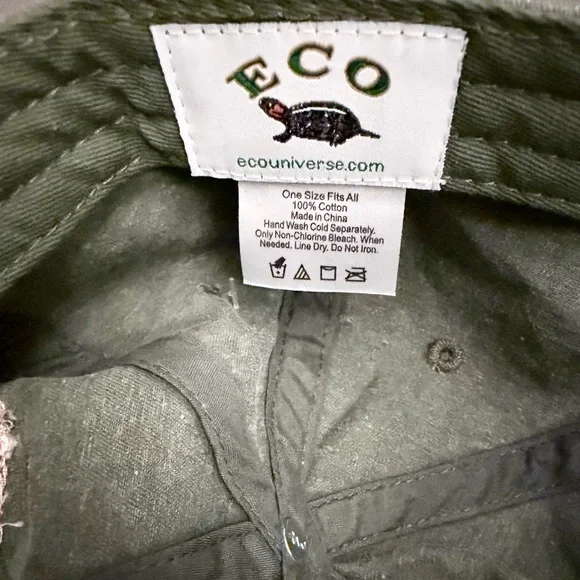 NWT Hummingbird Hat Ruby-Throated Bird Embroidered Khaki Green Adjustable - Picture 3 of 5